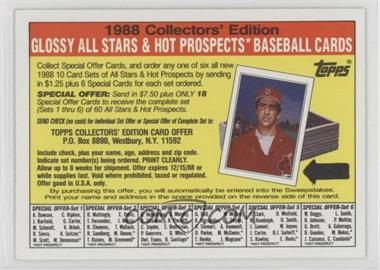 1988 Topps - Glossy All-Stars Redemption Insert #_JACL.3 - Jack Clark (Black Arrow)