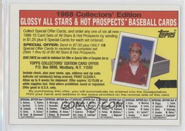 1988 Topps - Glossy All-Stars Redemption Insert #_JACL.3 - Jack Clark (Black Arrow)