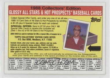 1988 Topps - Glossy All-Stars Redemption Insert #_JACL.3 - Jack Clark (Black Arrow)