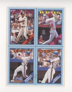 1988 Topps - Wax Box Bottom Panels #I-L - Joe Carter, Eric Davis, Howard Johnson, Darryl Strawberry [Poor to Fair]