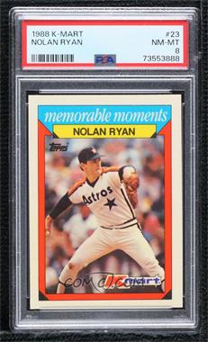 1988 Topps Kmart Memorable Moments - [Base] #23 - Nolan Ryan [PSA 8 NM‑MT]