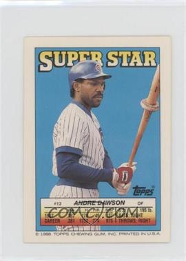 1988 Topps Super Star Sticker Back Cards - [Base] #13.101 - Andre Dawson (Dwight Gooden 101)