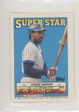 1988 Topps Super Star Sticker Back Cards - [Base] #13.7 - Andre Dawson (Nolan Ryan 7, Bert Blyleven 276)