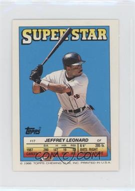 1988 Topps Super Star Sticker Back Cards - [Base] #17.151 - Jeffrey Leonard (Darryl Strawberry 151)