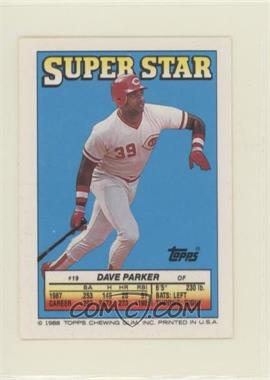 1988 Topps Super Star Sticker Back Cards - [Base] #19.8306 - Dave Parker (Darrell Evans 8, Kevin Seitzer 306)