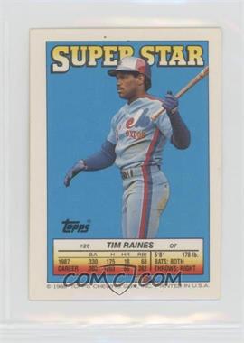 1988 Topps Super Star Sticker Back Cards - [Base] #20.203 - Tim Raines (Dan Plesac 203)