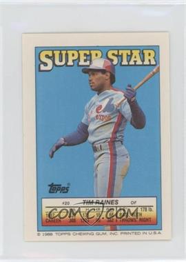 1988 Topps Super Star Sticker Back Cards - [Base] #20.203 - Tim Raines (Dan Plesac 203)