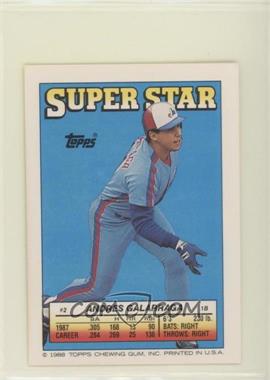 1988 Topps Super Star Sticker Back Cards - [Base] #2.100 - Andres Galarraga (Roger McDowell 100, Jimmy Key 190)