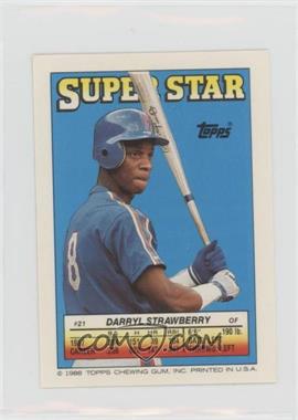 1988 Topps Super Star Sticker Back Cards - [Base] #21.92 - Darryl Strawberry (Bob Brenly 92, Sam Horn 246) [EX to NM]