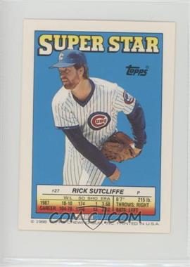 1988 Topps Super Star Sticker Back Cards - [Base] #27.10 - Rick Sutcliffe (Don Baylor 10, Dan Quisenberry 256)