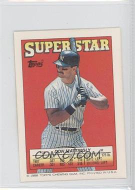 1988 Topps Super Star Sticker Back Cards - [Base] #35.202 - Don Mattingly (B.J. Surhoff 202, Mark McGwire 309)