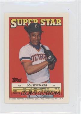 1988 Topps Super Star Sticker Back Cards - [Base] #38.116 - Lou Whitaker (Steve Bedrosian116)