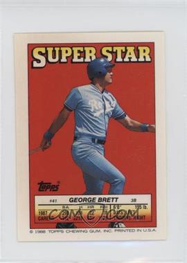 1988 Topps Super Star Sticker Back Cards - [Base] #41.105 - George Brett (Gary Carter 105, Carney Lansford 167)