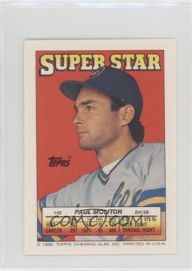 1988 Topps Super Star Sticker Back Cards - [Base] #42.31 - Paul Molitor (Denny Walling 31, Eric Bell 224)