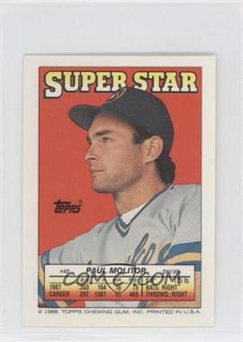 1988 Topps Super Star Sticker Back Cards - [Base] #42.39 - Paul Molitor (Albert Hall 39, Kenny Williams 287)