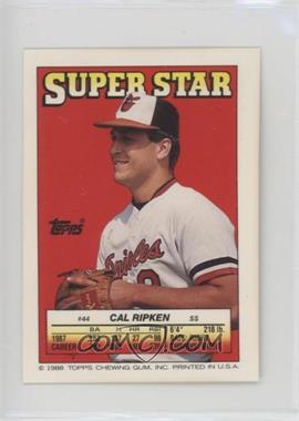 1988 Topps Super Star Sticker Back Cards - [Base] #44.155 - Cal Ripken Jr. (Rickey Henderson 155) [EX to NM]