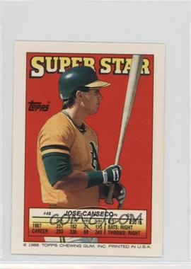 1988 Topps Super Star Sticker Back Cards - [Base] #48.213 - Jose Canseco (Joe Carter 213)