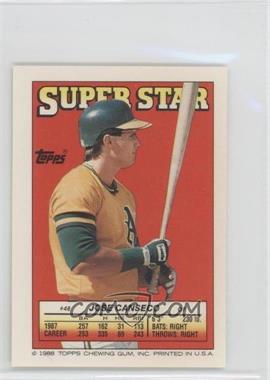 1988 Topps Super Star Sticker Back Cards - [Base] #48.213 - Jose Canseco (Joe Carter 213)