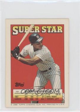 1988 Topps Super Star Sticker Back Cards - [Base] #51.126 - Rickey Henderson (Andy Van Slyke 126)