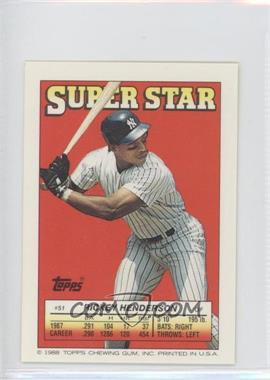 1988 Topps Super Star Sticker Back Cards - [Base] #51.126 - Rickey Henderson (Andy Van Slyke 126)