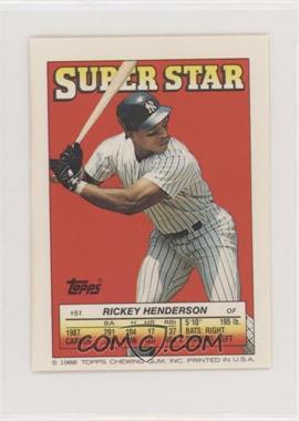 1988 Topps Super Star Sticker Back Cards - [Base] #51.126 - Rickey Henderson (Andy Van Slyke 126)