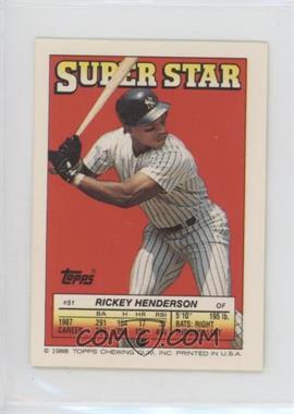 1988 Topps Super Star Sticker Back Cards - [Base] #51.64 - Rickey Henderson (Lee Smith 64, Devon White 313)