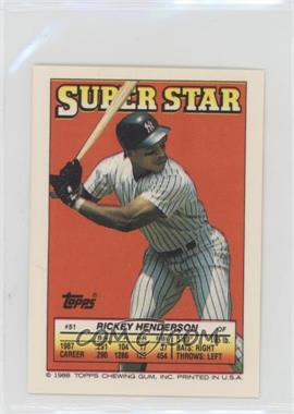 1988 Topps Super Star Sticker Back Cards - [Base] #51.64 - Rickey Henderson (Lee Smith 64, Devon White 313)