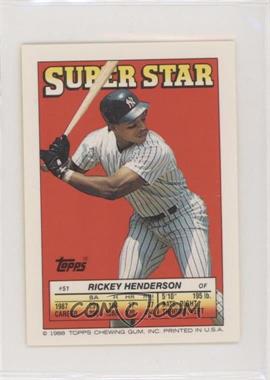 1988 Topps Super Star Sticker Back Cards - [Base] #51.69 - Rickey Henderson (Mike Marshall 69, Bob James 289) [Good to VG‑EX]