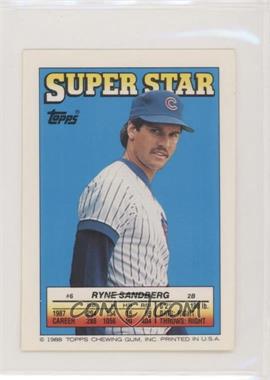 1988 Topps Super Star Sticker Back Cards - [Base] #6.100 - Ryne Sandberg (Roger McDowell 100, Jimmy Key 190)