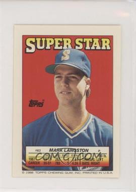 1988 Topps Super Star Sticker Back Cards - [Base] #63.42 - Mark Langston (Dion James 42, Gary Pettis 178)