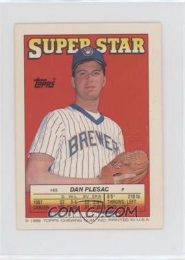 1988 Topps Super Star Sticker Back Cards - [Base] #65.164 - Dan Plesac (Mark McGwire 164)