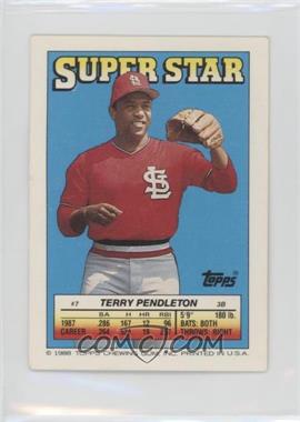 1988 Topps Super Star Sticker Back Cards - [Base] #7.153 - Terry Pendleton (Ozzie Smith 153) [Good to VG‑EX]