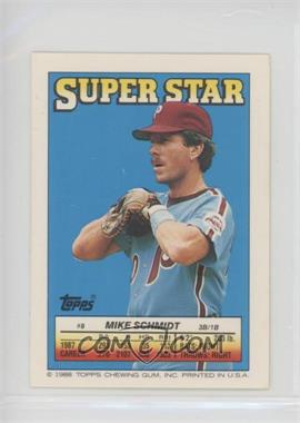 1988 Topps Super Star Sticker Back Cards - [Base] #8.33 - Mike Schmidt (Ken Caminiti 33, Greg Walker 292)