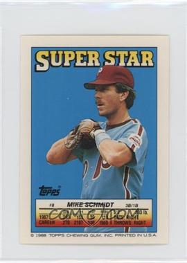 1988 Topps Super Star Sticker Back Cards - [Base] #8.33 - Mike Schmidt (Ken Caminiti 33, Greg Walker 292)