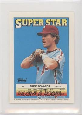 1988 Topps Super Star Sticker Back Cards - [Base] #8.6278 - Mike Schmidt (Steve Bedrosian 6, Tim Laudner 278)