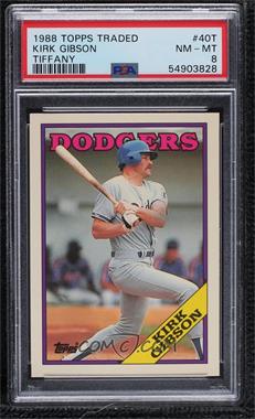 1988 Topps Traded - Box Set [Base] - Collector's Edition (Tiffany) #40T - Kirk Gibson [PSA 8 NM‑MT]