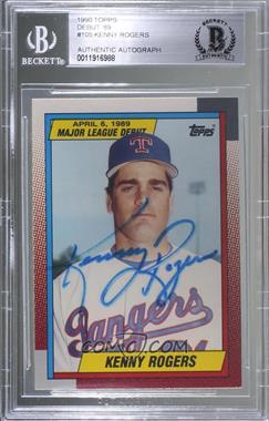 1989-90 Topps Major League Debut 1989 - Box Set [Base] #105 - Kenny Rogers [BAS BGS Authentic]