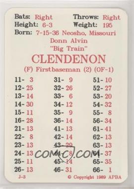 1989 APBA Baseball 1962 Season - [Base] #_DOCL - Donn Clendenon