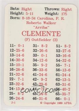 1989 APBA Baseball 1962 Season - [Base] #_ROCL - Roberto Clemente