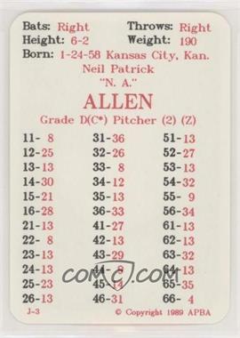 1989 APBA Baseball 1988 Season - [Base] #_NEAL - Neil Allen