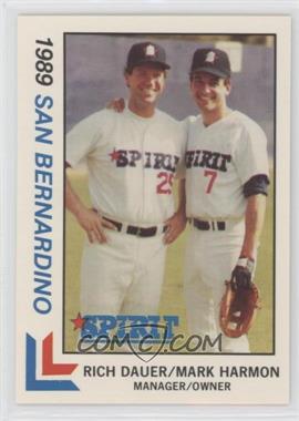 1989 Best San Bernardino Spirit - [Base] #28 - Rich Dauer, Mark Harmon