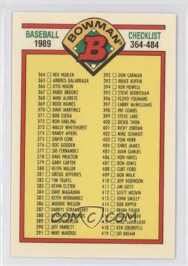 1989 Bowman - [Base] - Collector's Edition (Tiffany) #484 - Checklist