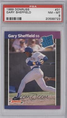 1989 Donruss - [Base] #31.1 - Rated Rookie - Gary Sheffield (*Denotes*  Next to PERFORMANCE) [PSA 8 NM‑MT]