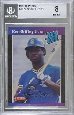 1989 Donruss - [Base] #33.1 - Rated Rookie - Ken Griffey Jr. (*Denotes*  Next to PERFORMANCE) [BGS 8 NM‑MT]