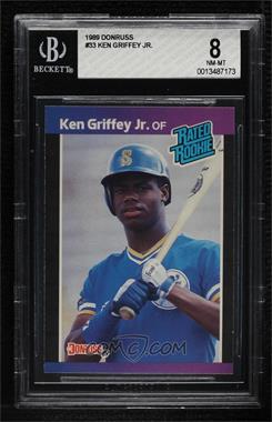 1989 Donruss - [Base] #33.1 - Rated Rookie - Ken Griffey Jr. (*Denotes*  Next to PERFORMANCE) [BGS 8 NM‑MT]