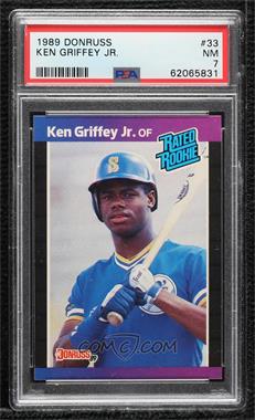 1989 Donruss - [Base] #33.1 - Rated Rookie - Ken Griffey Jr. (*Denotes*  Next to PERFORMANCE) [PSA 7 NM]