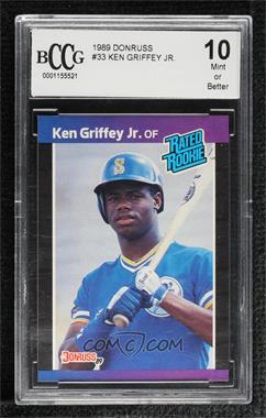 1989 Donruss - [Base] #33.1 - Rated Rookie - Ken Griffey Jr. (*Denotes*  Next to PERFORMANCE) [BCCG 10 Mint or Better]