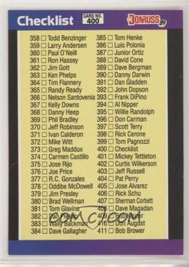 1989 Donruss - [Base] #400 - Checklist [EX to NM]