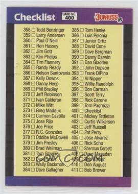 1989 Donruss - [Base] #400 - Checklist