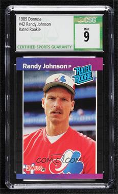 1989 Donruss - [Base] #42.2 - Rated Rookie - Randy Johnson (*Denotes  Next to PERFORMANCE) [CSG 9 Mint]